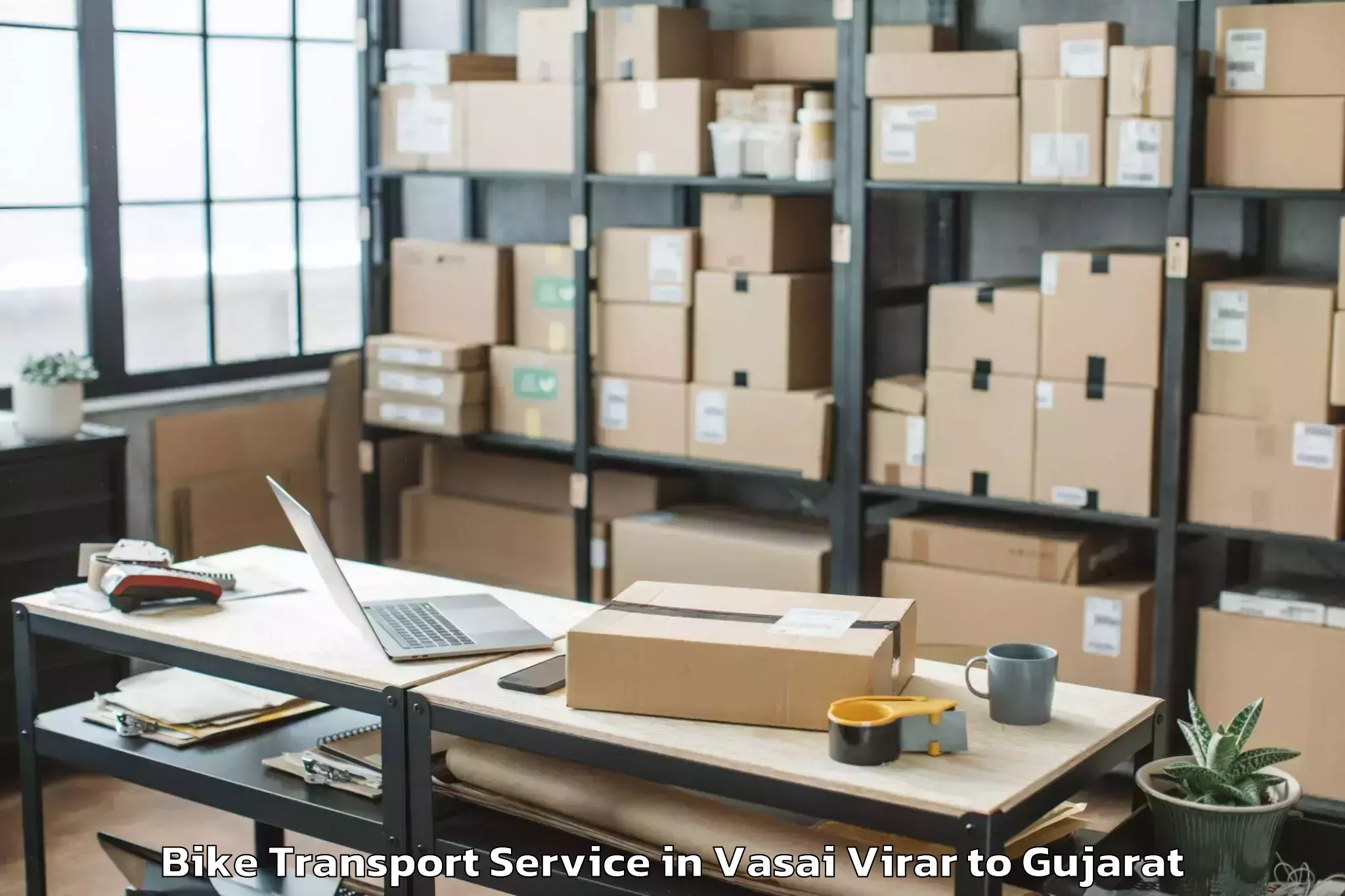 Leading Vasai Virar to Porbandar Airport Pbd Bike Transport Provider